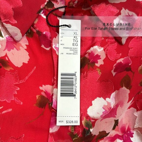 ELIE TAHARI PRIMROSE SHIRT PEONY MULTI - Picture 5 of 14